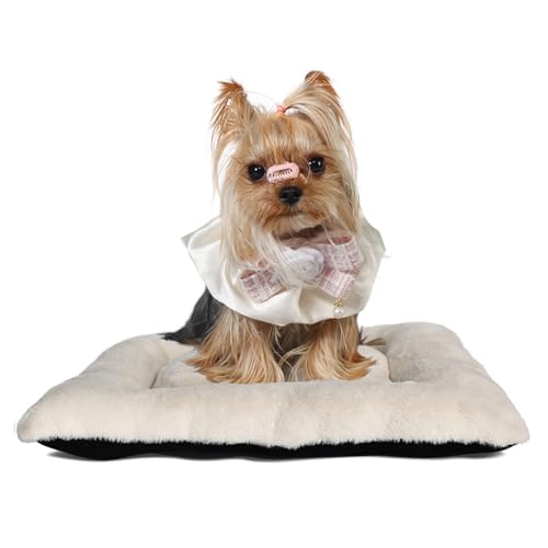 Hundekäfigbett, waschbar, für XXS, Deluxe, dickes Flanell, flauschig, bequem, rutschfeste und kratzfeste Haustier-Schlafmatte, 45,7 x 30,5 cm, Beige Hundekäfigbett, waschbar, für XXS, Deluxe, dickes Flanell, flauschig, bequem, rutschfeste und kratzfeste Haustier-Schlafmatte, 45,7 x 30,5 cm, Beige von wrkfree