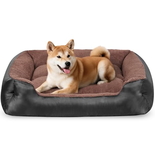 Großes Hundebett, waschbar, XL-Hundebett, bequem und atmungsaktiv, Haustier-Couch mit rutschfester Unterseite, weiches, beruhigendes Haustierbett für mittelgroße und große Hunde, Schwarz Großes Hundebett, waschbar, XL-Hundebett, bequem und atmungsaktiv, Haustier-Couch mit rutschfester Unterseite, weiches, beruhigendes Haustierbett für mittelgroße und große Hunde, Schwarz von wrturisk