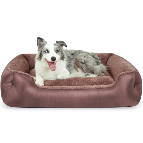 Großes Hundebett, weich, beruhigend, bequem, groß, waschbar, mit rutschfester Unterseite, atmungsaktiv, Braun Großes Hundebett, weich, beruhigend, bequem, groß, waschbar, mit rutschfester Unterseite, atmungsaktiv, Braun von wrturisk