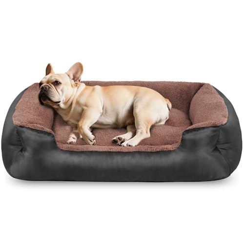 Hundebett, Größe M, waschbar, rechteckig, warmes und bequemes Hundebett mit rutschfester Unterseite, Schwarz Hundebett, Größe M, waschbar, rechteckig, warmes und bequemes Hundebett mit rutschfester Unterseite, Schwarz von wrturisk