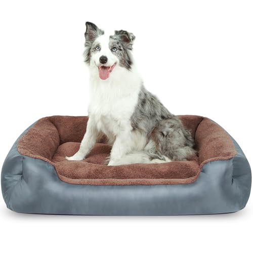XXL Hundebett, rechteckig, waschbar, für große Hunde, bequemes und atmungsaktives Haustierbett mit rutschfester Unterseite, Grau XXL Hundebett, rechteckig, waschbar, für große Hunde, bequemes und atmungsaktives Haustierbett mit rutschfester Unterseite, Grau von wrturisk