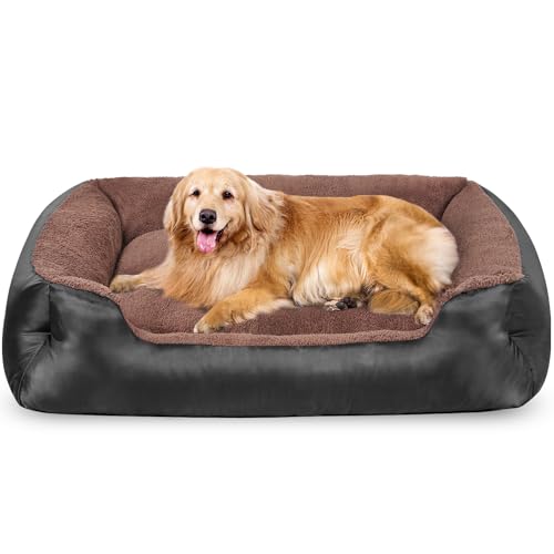 wrturisk Hundebett, rechteckig, waschbar, extra groß, bequem und weich, Haustier-Sofabett für extra große Hunde, rutschfeste Unterseite, Schwarz wrturisk Hundebett, rechteckig, waschbar, extra groß, bequem und weich, Haustier-Sofabett für extra große Hunde, rutschfeste Unterseite, Schwarz von wrturisk