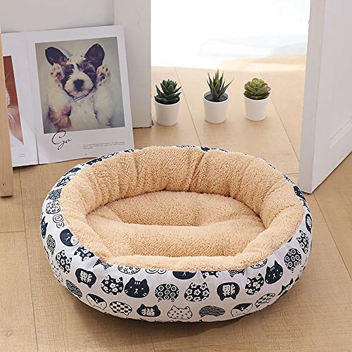 Beige/Weiß + Schwarz Katzen-Haustierbedarf, modische Hundehütte, Katzenstreu, kleine, mittelgroße Hunde, Haustier-Hundeunterlage, 50 x 50 x 14 cm von wsdhswhdhsdsds