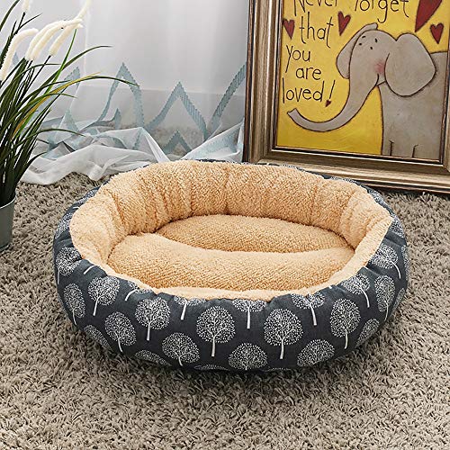 Fashion Pet Supplies Hundehütte Katzennest für kleine und mittelgroße Hunde, 50, 50, 14 cm, Beige/Schwarz + Bäume von wsdhswhdhsdsds