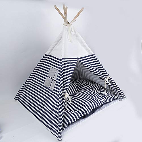 Four Seasons Haustiernest, waschbar, Katzenstreu, gestreift, 60 cm, 70 cm, 56 cm, Blau von wsdhswhdhsdsds