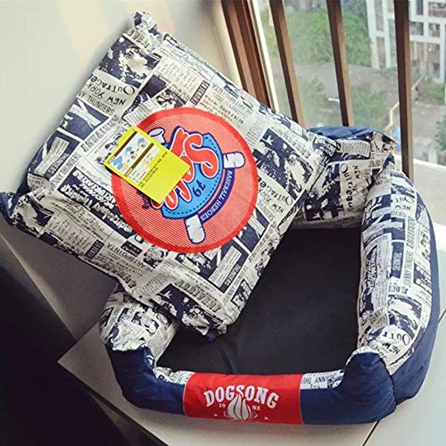 Hundehütte, abnehmbar und waschbar, für vier Jahreszeiten, universal, für große Hunde, Oxford-Stoff, Haustiernest, Schatz, Blau, 555520 cm von wsdhswhdhsdsds