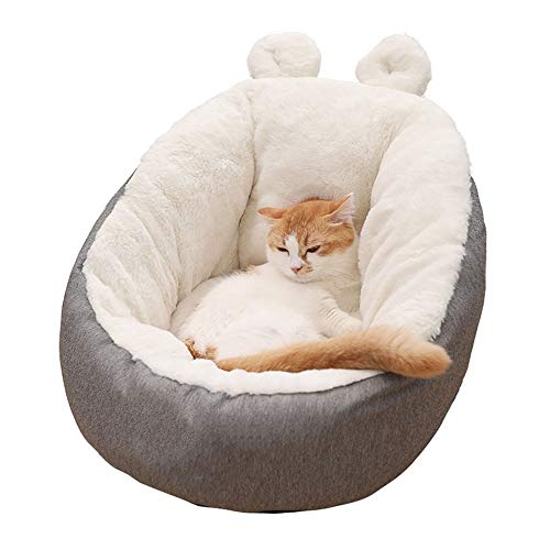 Kreative Hundehütte mit Ohren, Katzenstreu, kleine Hunde, warm im Winter, Tiefschlaf-Matratze, 42 cm, 42 cm, 30 cm von wsdhswhdhsdsds