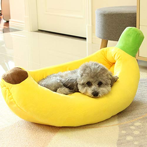 New Creative Banana Cartoon Small and Medium Teddy Bear Xiong Bomei Pet Nest Pad Cat Dog Pet Supplies Yellow (Small) von wsdhswhdhsdsds