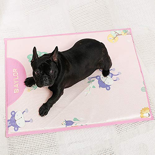 Niedliche Eisseide + Oxford-Tuch + Schwamm-Haustiersitz, kühl, Sommer, atmungsaktiv, Hundehütte, Haustier-Katzenstreu, Schlafmatte, Rosa, Größe L von wsdhswhdhsdsds