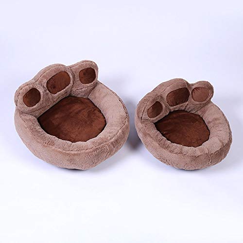 Niedliches knöchelförmiges Haustier-Hundehaus, trendig, abnehmbar, kurzes Plüsch-Haustiernest, Outdoor, modisches Hundezubehör (braun, groß) von wsdhswhdhsdsds