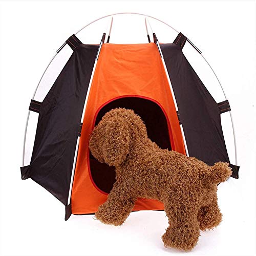 Pet Dog House Cage Hundezelt, einfach zu bedienen, sechseckiges Zaungehäuse, waschbar, 655525 (Kaffee + Orange) von wsdhswhdhsdsds