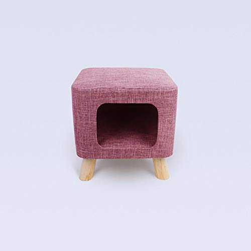 Red Creative Square Simple Cat Litter Summer Villa Semi-Closed Kitten Cat Litter Pet Supplies Cat Litter Nest (Small) von wsdhswhdhsdsds
