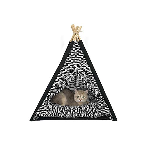 Sommer Katzenstreu Katzenspielzeug Katzenklettergerüst Klein Massivholz Waschbar Katzenzelt Nest Schwarz Quadratisch Dreieck Zelt 606080cm von wsdhswhdhsdsds