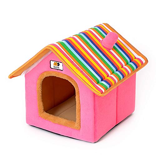 Summer Pet Waschbare Hundehütte Katzenstreu Haustiernest Zimmer Haustierbedarf (Rosa, klein) von wsdhswhdhsdsds