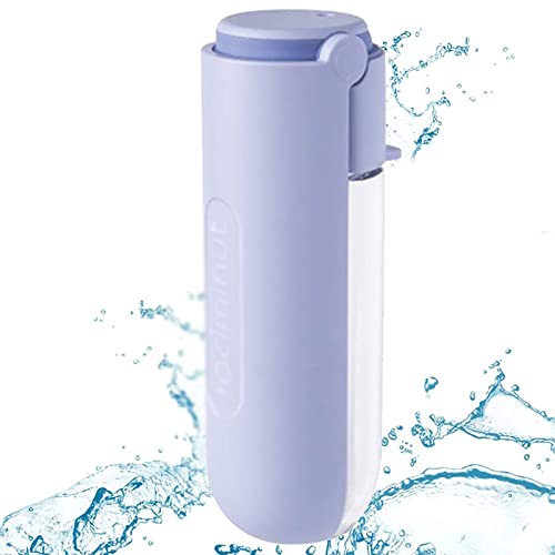 Hunde-Wasserflasche, tragbarer Welpen-Wasserspender für Haustiere, Outdoor-Walking/Wandern, verlängerte faltbare Bewässerungstrog, großes Fassungsvermögen, Lila, 420 ml (Violett, 300 ml) von wsdswdsfedscsfbrgdf