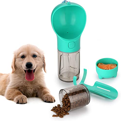 Hunde-Wasserflaschen zum Spazierengehen, tragbarer Haustier-Reisespender mit Trinknapf, Hunde- und Katzenkotbeutel, Schaufel, lebensmittelechter Kunststoff, Welpenwasserspender, Blau, 300 ml von wsdswdsfedscsfbrgdf