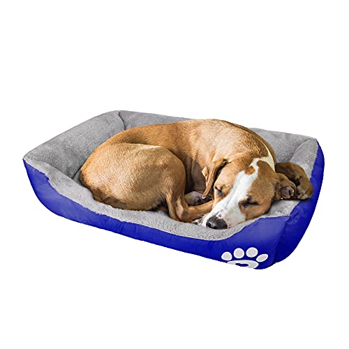wuuhoo® Hundebett Lucky 60cm für kleine und mittelgroße Hunde - weiches Haustierbett, waschbares Hundekörbchen für Hund oder Katze, Flauschiger Hundekorb - dunkelblau von wuuhoo