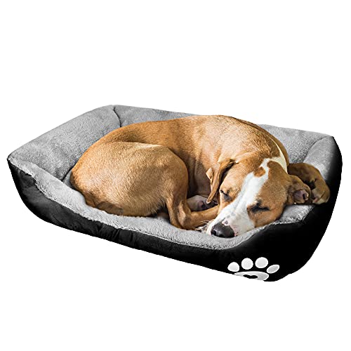 wuuhoo® I Hundebett Lucky 70cm I Flauschiges und gemütliches Hundesofa I für mittelgroße Hunde I Haustierbett Waschmaschinen geeignet schwarz von wuuhoo