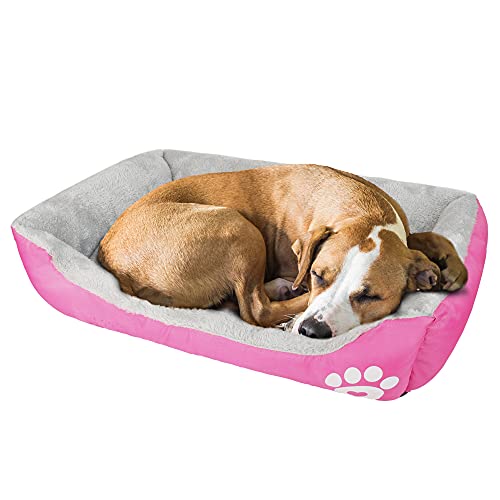 wuuhoo® I Hundebett Lucky 70cm I Flauschiges und gemütliches Hundesofa I für mittelgroße Hunde I Haustierbett Waschmaschinen geeignet rosa von wuuhoo