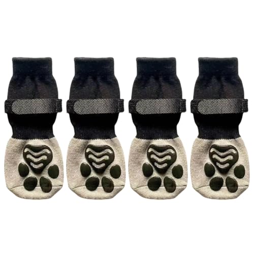 2 Paar Hundesocken, Schutzsocken mit Pfotenmuster, mit Pfotenmuster für draußen, verhindert Verrutschen 2 Paar Hundesocken, Schutzsocken mit Pfotenmuster, mit Pfotenmuster für draußen, verhindert Verrutschen von xbiez