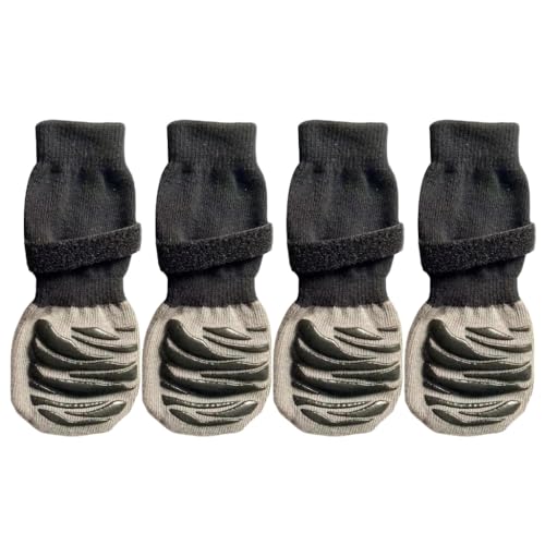 2 Paar Hundesocken, Schutzsocken mit Pfotenmuster, mit Pfotenmuster für draußen, verhindert Verrutschen 2 Paar Hundesocken, Schutzsocken mit Pfotenmuster, mit Pfotenmuster für draußen, verhindert Verrutschen von xbiez