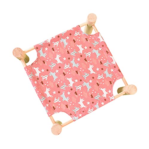 xbiez Abnehmbares Holzbett für Hamster, kleine Tiere, für Frettchen, Papageien, Ratten, Kaninchen, schöne Druckmuster, Zubehör Käfig xbiez Abnehmbares Holzbett für Hamster, kleine Tiere, für Frettchen, Papageien, Ratten, Kaninchen, schöne Druckmuster, Zubehör Käfig von xbiez