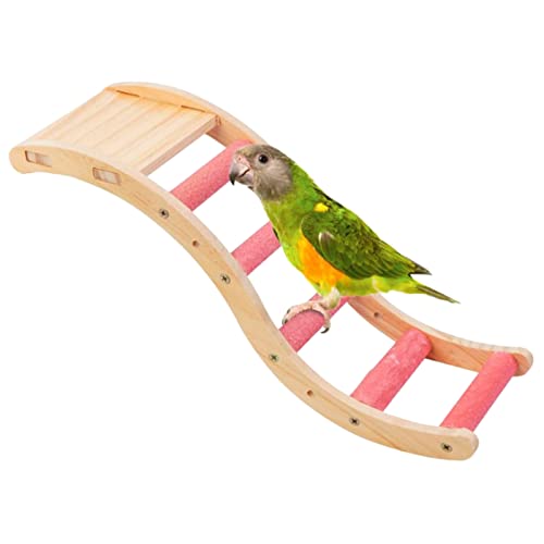 xbiez Papagei Sitzstange Kletterleiter Holz Plattform Vogelständer Geschliffen Treppe Kauspielzeug für kleine Vögel xbiez Papagei Sitzstange Kletterleiter Holz Plattform Vogelständer Geschliffen Treppe Kauspielzeug für kleine Vögel von xbiez