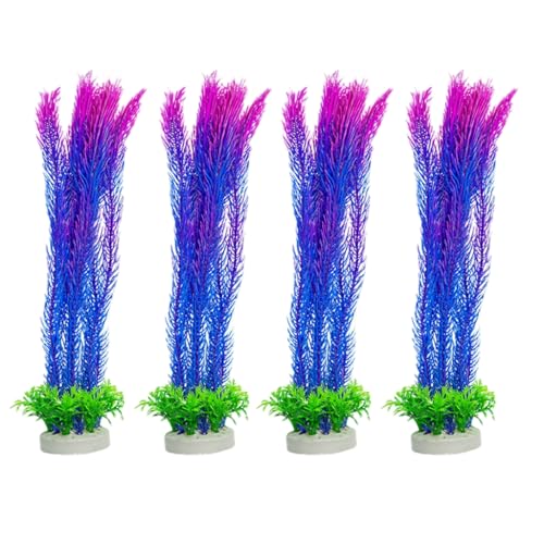 xbiez Realistische Pflanze, Aquarien, Dekoration, künstliche Wasserpflanze mit Sockel, für Büro, kommerzielle Aquarien, Landschaftsbau, 4 Stück xbiez Realistische Pflanze, Aquarien, Dekoration, künstliche Wasserpflanze mit Sockel, für Büro, kommerzielle Aquarien, Landschaftsbau, 4 Stück von xbiez