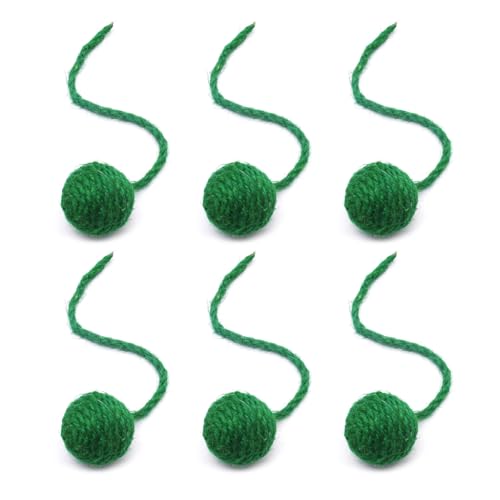 xbiez Set mit 6 bunten Kaubällen für Katzen, natürliches Sisalball, 6 Stück, Sisal-Katzenspielzeug, lindert Stress xbiez Set mit 6 bunten Kaubällen für Katzen, natürliches Sisalball, 6 Stück, Sisal-Katzenspielzeug, lindert Stress von xbiez