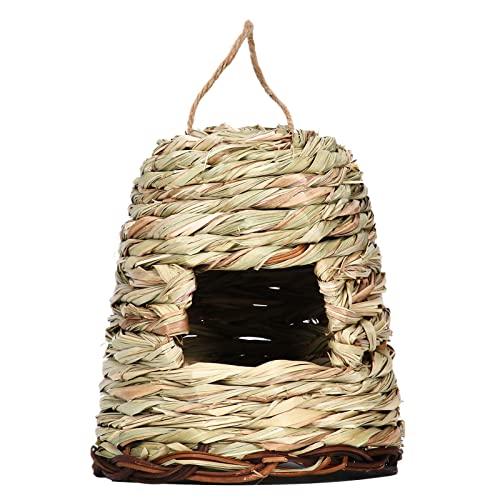 xbiez Vogelnest, Gras, gewebtes Vogelhaus für draußen, Naturfaser, Vogelversteck kleines Nest, Papageiennest, Schwalbenhaus xbiez Vogelnest, Gras, gewebtes Vogelhaus für draußen, Naturfaser, Vogelversteck kleines Nest, Papageiennest, Schwalbenhaus von xbiez