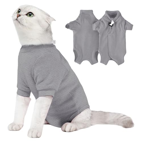 xbiez Wundschutzanzug für Katzen, weich, atmungsaktiv, Baumwolle, schützt vor Lecken, ideal für kleine Haustiere, Katzen, Wundschutzanzug von xbiez
