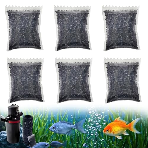 xcivi Aquarium-Aktivkohlebeutel für Aquarien, Premium-Aktivkohle, Aquarium-Filtermedien, Granulatkohle für Aquarien, 6 Stück xcivi Aquarium-Aktivkohlebeutel für Aquarien, Premium-Aktivkohle, Aquarium-Filtermedien, Granulatkohle für Aquarien, 6 Stück von xcivi