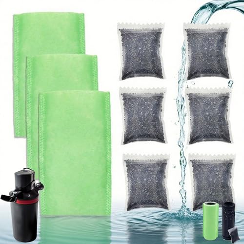 xcivi Aquarium-Kohlefilter und 3er-Pack Polier-Innenfilter, kompatibel mit Marineland ML90769 JH Floss Sleeve Magnum Polier-Innenfilter, 6 Stück von xcivi
