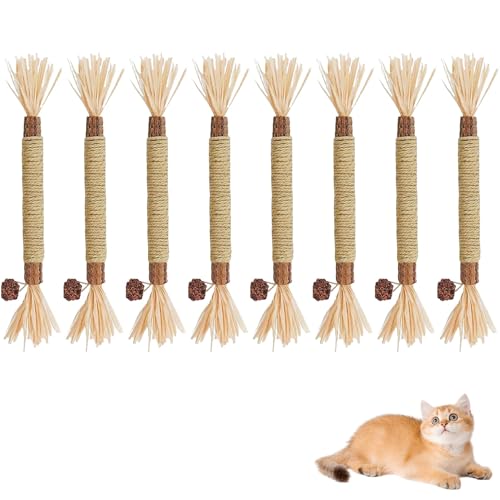 xianshi 8 Stück Katzenminze,Katzenbeißseil,Katze Seil,Interaktive Beißseil,Spielzeug,Katzenspielzeug Selbstbeschäftigung,Katzenminze Spielzeug für Katzen Zahnpflege und Gegen Mundgeruch von xianshi