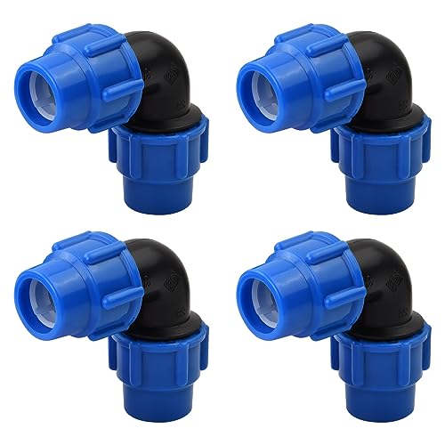 4 Stück PE Kunststoff Winkelverbinder, 25mm PE Rohr Verschraubung Winkel 90 Grad PN16 Kunststoff PP Kupplung Blau, Winkelverschraubung Wasser Rohr Adapter Schnellkupplung Armaturen für Innen Außen 4 Stück PE Kunststoff Winkelverbinder, 25mm PE Rohr Verschraubung Winkel 90 Grad PN16 Kunststoff PP Kupplung Blau, Winkelverschraubung Wasser Rohr Adapter Schnellkupplung Armaturen für Innen Außen von xianynow