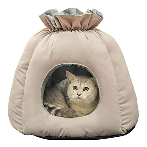 Cat Cave für Katzen im Innenbereich - Niedliche Geldtasche Katzenhöhle | Haustierbett für Katzen und kleine Hunde, niedliches Baumwollbett für Kätzchen, Xiaolan Katzenzubehör von xiaolan