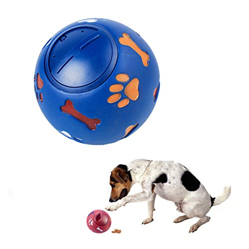 xihan123 Ball Hund Snackspender Futterball Für Hunde Leckerli Befüllbar Hundespielzeug Ball Für Mit Zahnpflege ISS Weiter Langsam Futtersuche Trainieren Entspannung Blue,S von xihan123