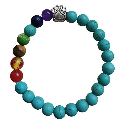 xingzhi Armband für Haustiere, Regenbogenbrücke, Lava-Perle in Erinnerung an Hunde und Katzen, Schwarz (blau) von xingzhi
