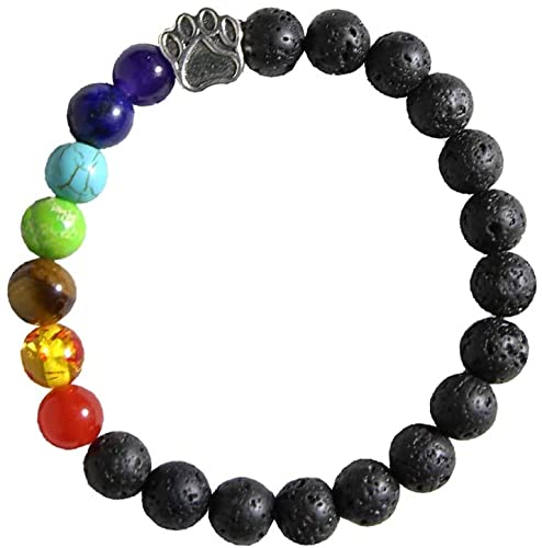 xingzhi Armband für Haustiere, Regenbogenbrücke, Lava-Perle in Erinnerung an Hunde und Katzen, Schwarz (schwarz) von xingzhi