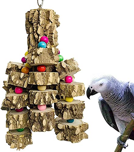 xingzhi Großes Papageien-Spielzeug aus Naturholz, zum Aufhängen von Vogelkauspielzeug für Sittiche, Hängematte, Spielzeug für afrikanische graue Aras, Kakadus, Ektus, Amazonaspapageien, Vögel von xingzhi