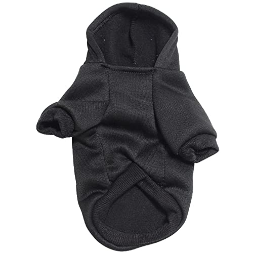 xingzhi Haustierpullover, Hundebekleidung, einfarbige Haustierkleidung, warm, warme Hundemäntel, Winterkleidung für kleine Hunde (XL, schwarz) von xingzhi