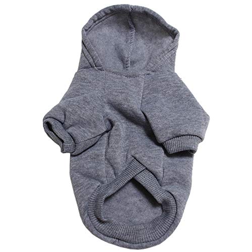 xingzhi Haustierpullover, Hundekleidung, einfarbige Haustierkleidung, warm, für kleine Hunde, Winterkleidung (Größe M, Grau) von xingzhi