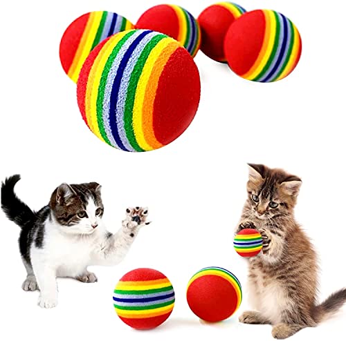 xingzhi Katzenspielzeug, 3,5 cm Durchmesser, weicher EVA-Schaumstoff, interaktives Spielzeug für den Innenbereich, 35 mm Durchmesser, 10 Stück von xingzhi