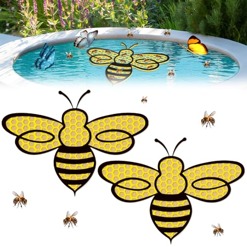 xinrongda 2 Stück Schwimmende Bieneninsel, Bunte Bienentränke Schmetterlingstränke, Schwimmende Bienenleiter für Bienennäpfe Im Garten Und Vogeltränken, Insektentränke Für Durstige Bestäuber von xinrongda
