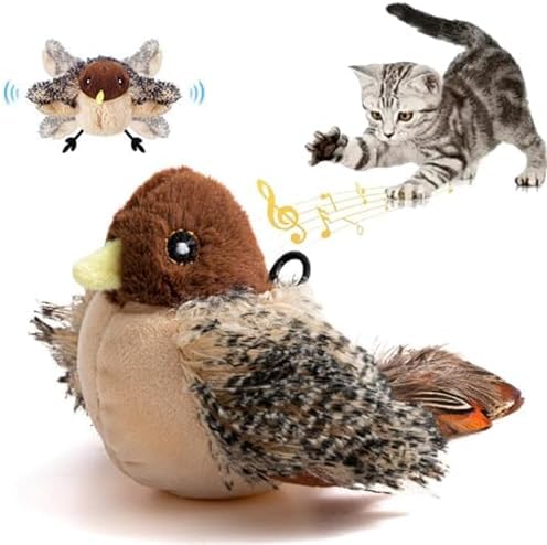 xinrongda Katzenspielzeug Vogel Elektrisch, Fliegender Katzenspielzeug interaktiv, Elektrisch Flattern Spielzeug Katze, Flying Bird Cat Toy, Vogelspielzeug für Katzen Mit 3 Modi für Katzen von xinrongda