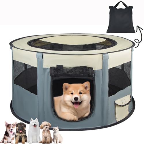 Welpenauslauf Laufstall Hund, Faltbar Wasserdicht Tierlaufstall, Welpenauslauf Indoor & Outdoor, Abnehmbar 72 x 40cm Haustier Hundezaun für Kleintiere,Hunde, Katzen, Hasen von xiruiubao