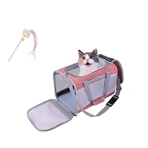 Katzentransporttasche Transporttasche für Katzen und Hund, Faltbar,Tragbar, Hundetragetasche mit Schultergurt, Atmungsaktive Katzentragetasche,Transportbox für Haustiere, Haustiertragetasche（Rot） von xixi-home