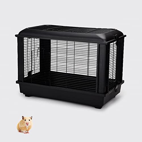 xixi-Home Große Hamsterkäfige, 2-stöckiger Syrischer Hamster-Zwerghamsterkäfig mit Hamster-Zubehör, Kleintierkäfig für Rennmäuse, Chinchillas(schwarzer Käfig (Eisennetz)) von xixi-home
