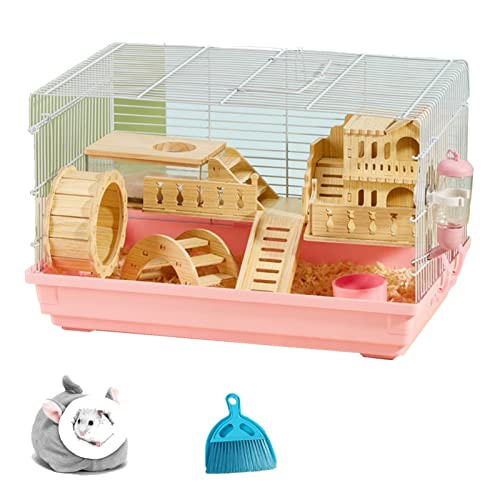 xixi-Home Hamsterkäfig mit 2 Etagen, syrischer Hamster, Zwerghamster, Kleintierkäfig, Lebensraum mit Griff, Zubehör, leicht zu reinigen, großer Haustierkäfig für Mäuse, Ratten47 x 30 x 30 cm, Rosa 1 xixi-Home Hamsterkäfig mit 2 Etagen, syrischer Hamster, Zwerghamster, Kleintierkäfig, Lebensraum mit Griff, Zubehör, leicht zu reinigen, großer Haustierkäfig für Mäuse, Ratten47 x 30 x 30 cm, Rosa 1 von xixi-home