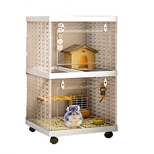 xixi-home Großer Chinchilla-Käfig, Rattenkäfig, Hamsterkäfig, 3-lagig, Frettchenkäfig mit Haustierzubehör, transparent, atmungsaktiv, für Meerschweinchen, Zucker, Eidechse, Eichhörnchen, Chamäleon (2 von xixi-home